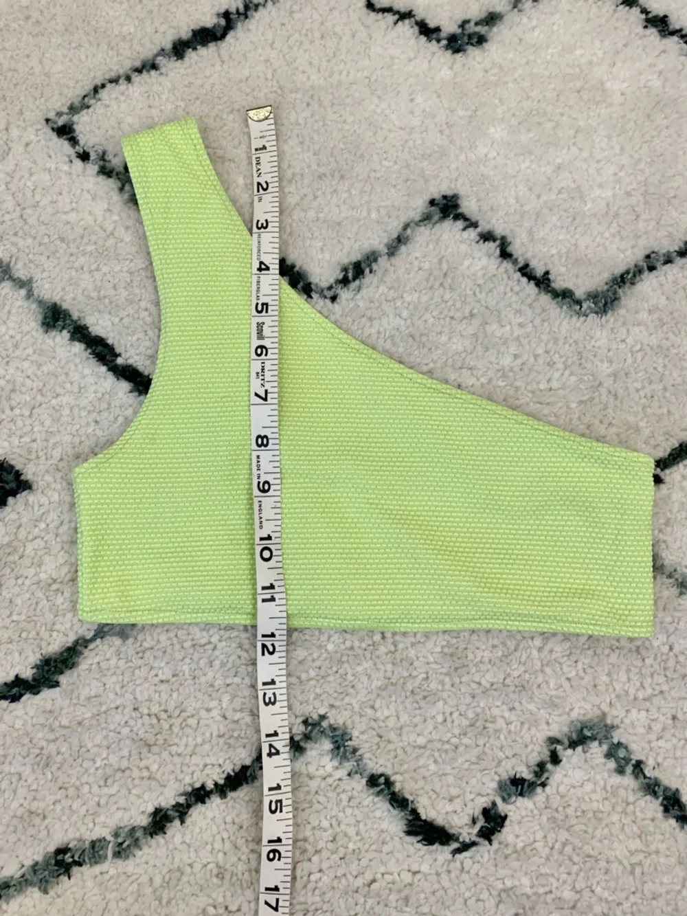 Frankie’s Bikinis One-Shoulder Yellow green Women’s Bikini **TOP ONLY**